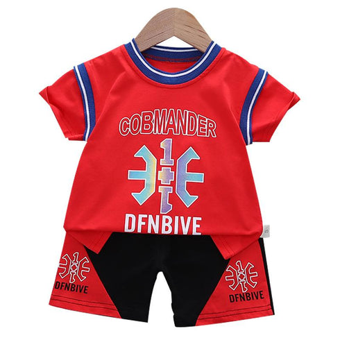 Summer children's clothing short sleeve suit two-piece set