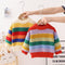 Rainbow Sweater Kids Knitted Shirt Long Sleeve Top Pullover