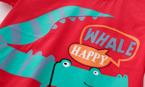 Summer Boys Crocodile Print Short Sleeve