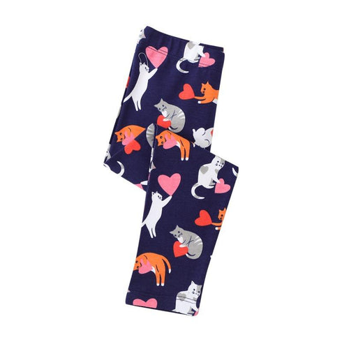 Autumn New Girls Cartoon Printed Pants Cotton Pants