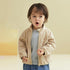 Baby double-sided polar fleece jacket simple embroidered semi-high collar warm jacket