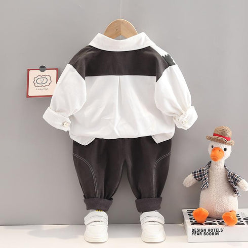 Spring and Autumn Boys Long Sleeve Three-Piece Set