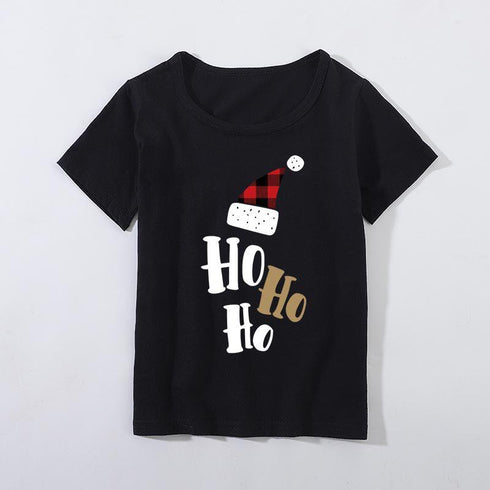 Parent-child short sleeve T-shirt Christmas women's clothing father-son family clothing