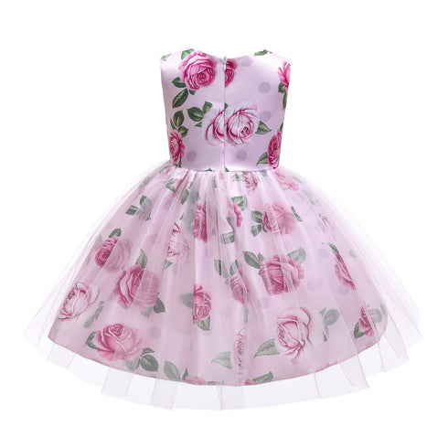 Girl's Bow Mesh Dress Dress