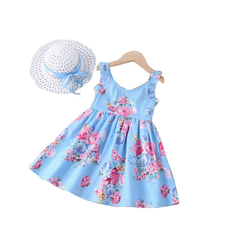 Summer Girl's Simple Floral Dress