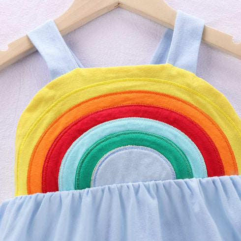 Summer girls halter rainbow dress
