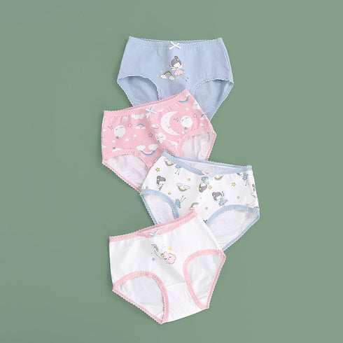 4 Pack Girls Cotton Underwear