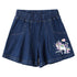 Girls Summer Pony Cartoon Denim Shorts