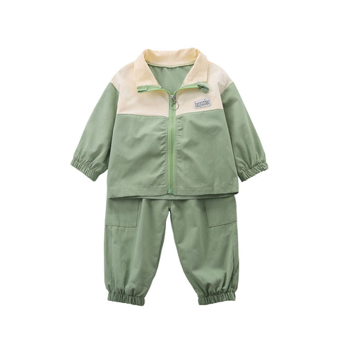 Spring and Autumn Boys Long Sleeve Suit Cardigan Two-Piece Set