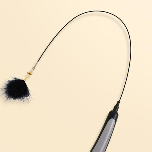Super long soft rod telescopic feather teasing cat stick sound bell cat toy