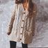 Autumn and winter single-breasted thick twist pocket long sleeve knit sweater cardigan