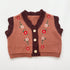 Infant's Knitted Embroidered V-Neck Vest Cardigan Jacket