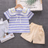 Girls Summer Short Sleeve Shorts Two-Piece Set