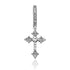 Silver needle inlaid with zirconium cross ear buckle hip hop ear ring