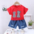 Girl's Short-Sleeve Jeans Set
