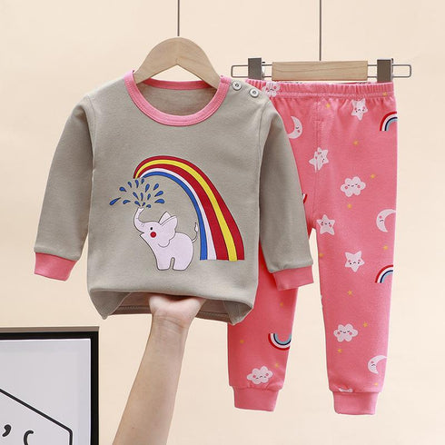 Cotton Underwear Suit Boys and Girls Autumn Clothes Pants Pajamas Loungewear