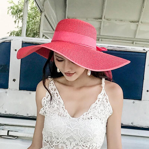 Summer women's seaside sun hat Circumference21.7-23.6 inch(55-60cm)