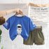 Boys' Cartoon Round Neck Short Sleeve Two-piece Children's Casual Pants