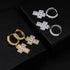 Hip Hop Short Cross Earrings for Men and Women Full of Zircon
