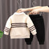 Children's long sleeve plus velvet three-piece set for autumn and winter