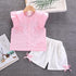 Girls Summer Short Sleeve Shorts Two-Piece Set