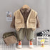 Spring and Autumn Boys Three-Piece Shirt Long Sleeve Set