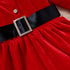 Christmas Velour Dress Christmas Hat Two-piece Set