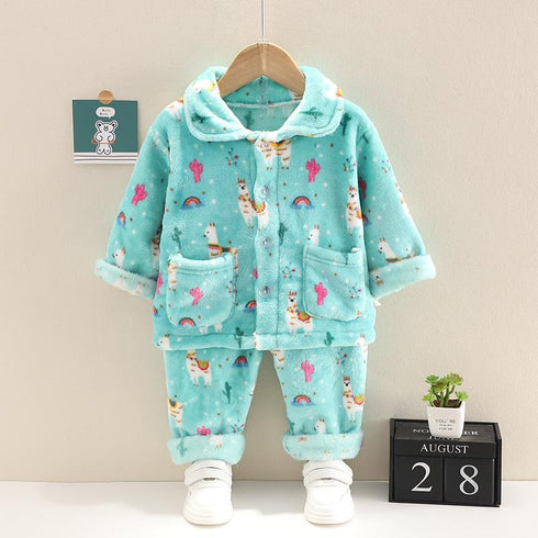 Autumn and winter children's home clothes pajamas two-piece set