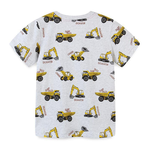 Summer boy excavator short sleeve