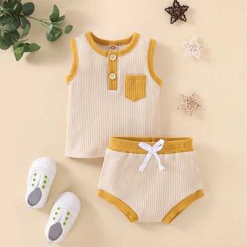Summer children sleeveless triangle short two-piece set