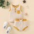 Summer children sleeveless triangle short two-piece set