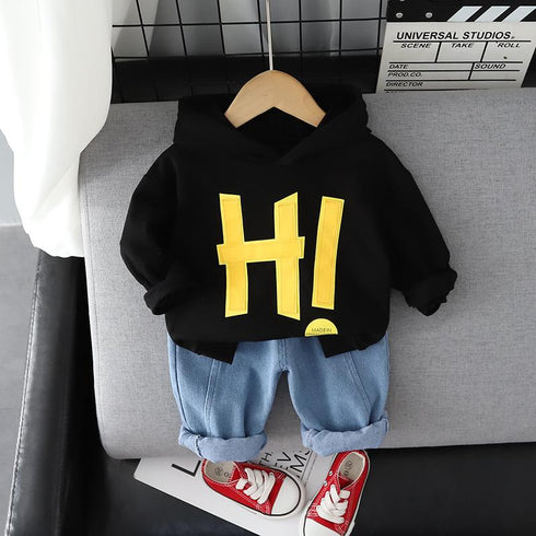 Spring and Autumn Children's Hoodie Two-Piece Set