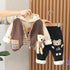 Winter boys thick hooded vests long sleeve three-piece set