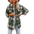 Long-Sleeve Loose Plaid Thickened Wool Jacket