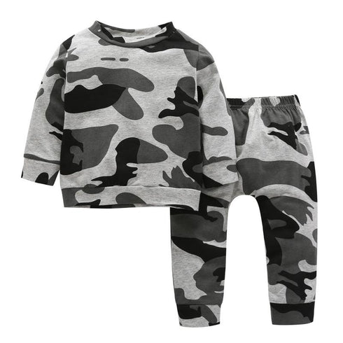 Casual vests camouflage pants two-piece set