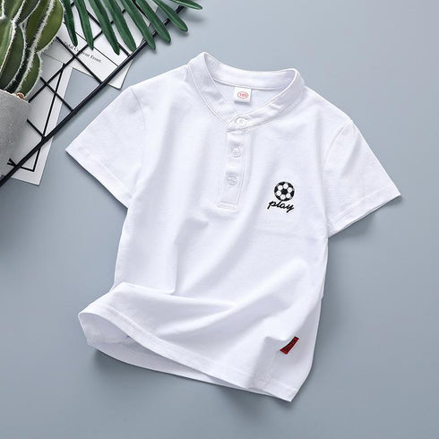 Summer children stand collar short sleeve