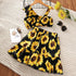 Girl's Summer Sunflower Printed Top Skirt Two-Piece Set