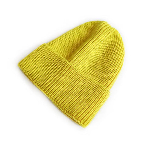 Monochrome casual knit flanged wool hat 15.74-18.89 inches