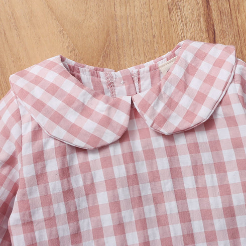 Autumn Children's Clothing Baby Girl Pink Plaid Skirt