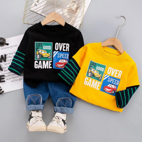 Boys spring and autumn suit two-piece set