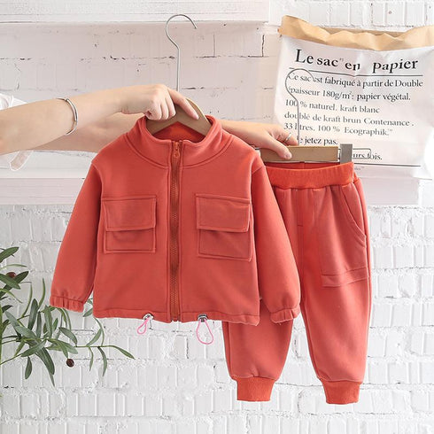 Children's winter clothing plus velvet leisure sports suit