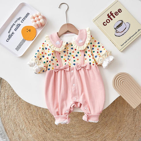 Net Red Baby Autumn Clothes Female Baby Out Clothes Newborn Jumpsuit Spring And Autumn Suit 100 Days One Year Old Climbing Clothes
