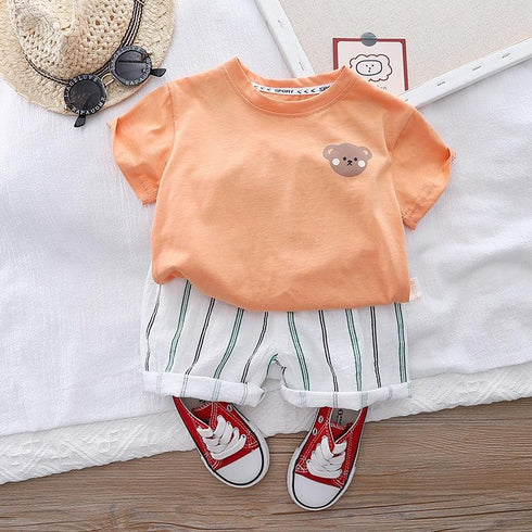 Children's Summer Dress Short Sleeve Set