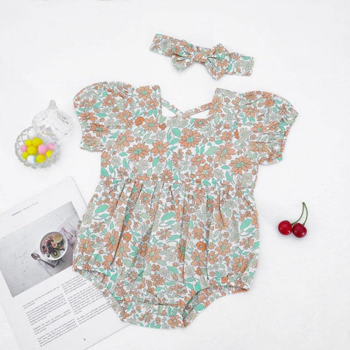 Newborn baby short sleeve jumpsuit