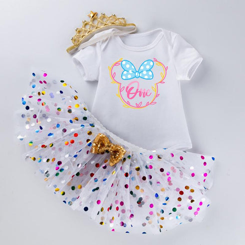 Baby Children's Full Moon Birthday Suit Short Sleeved Skirt Suit