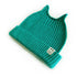 Cloth logo knit wool cap ears pointed flanging color matching hat 16.53-19.68 inches