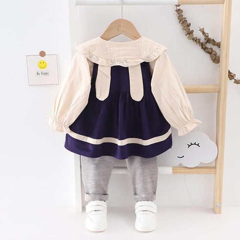 Fall/winter girls' vests long sleeve trousers set