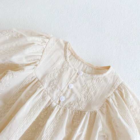 Baby Jacquard Round Neck Jumpsuit