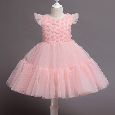 Children's Dress Princess Dress Christmas Performance Costume Small Host Show Yarn Dress