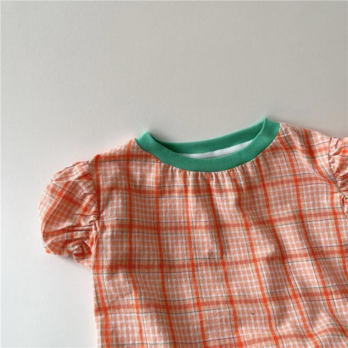 Summer Color Block Check T-shirt
